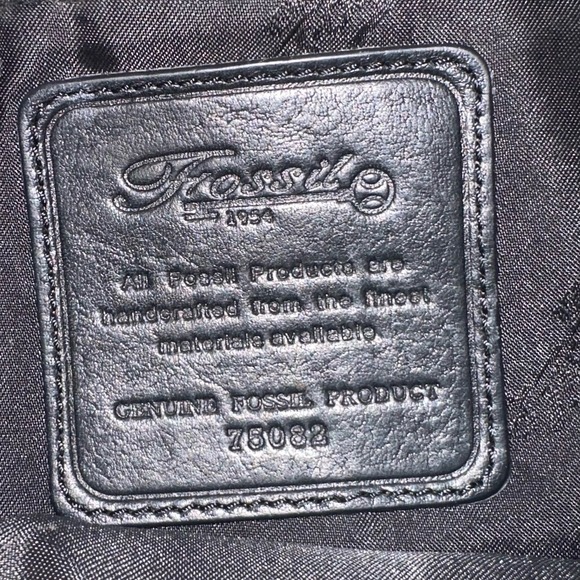 Fossil Black Leather Messenger Crossbody Bag Card Organizer Pockets 75082 *READ* - Picture 11 of 16